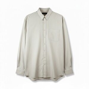 JOS A BANK Travelers Collection Mens Linen Blend Stripe Button Down Shirt XXL